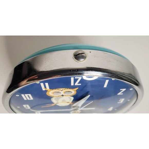 Diamond Owl Animated Wind-Up Alarm Clock Vintage UV Reactive - Picture 12 of 12